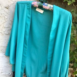Peach Love California aqua open kimono style top
